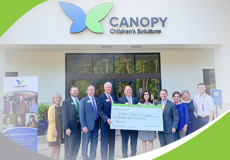 Leaders from the Regions Foundation and Regions Bank joined Canopy...