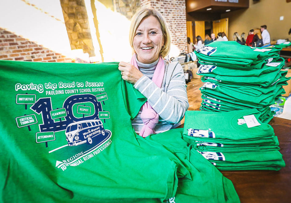 T-shirts were a popular keepsake for students attending the event in Hiram, Georgia.