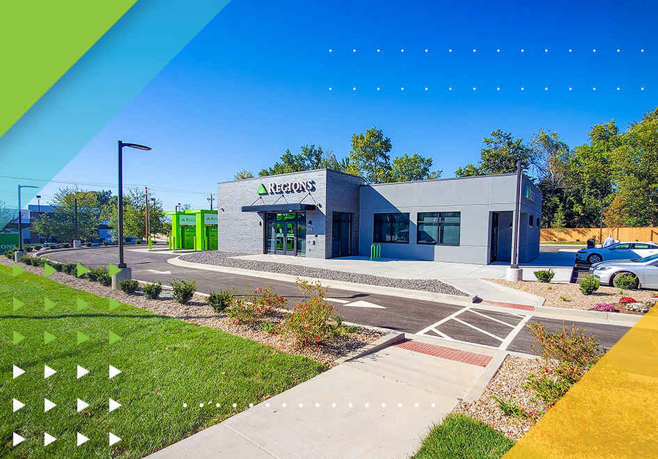 Once renovations are completed, the exterior of Regions’ Marianna Main branch will be similar to this newly opened Regions branch in Carbondale, Ill.