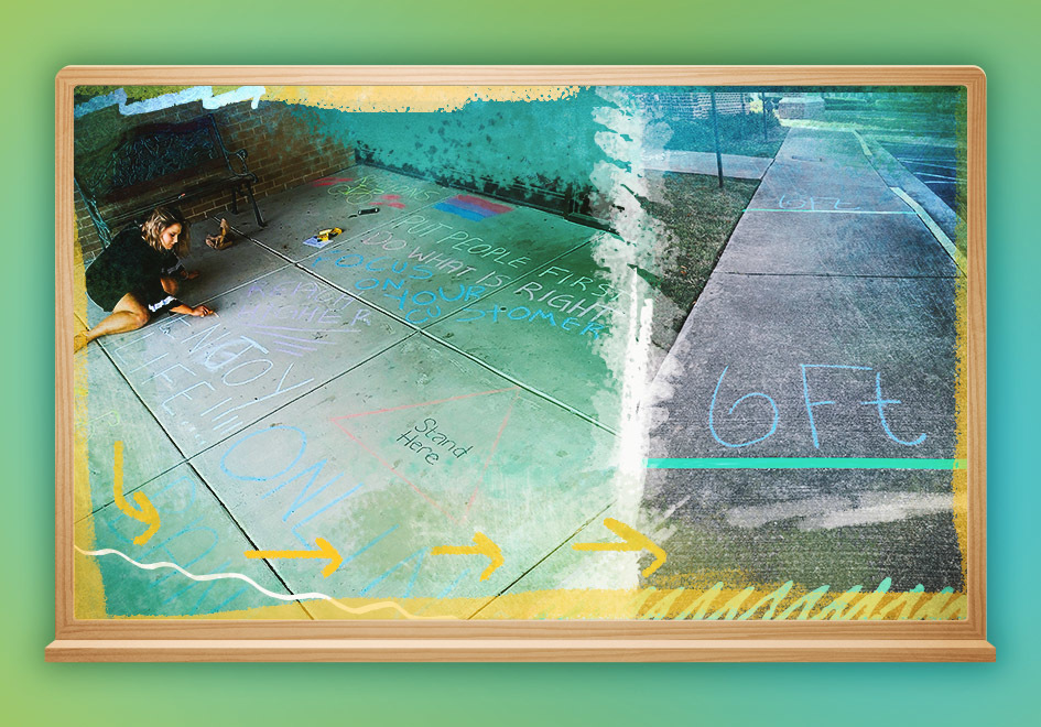 #ChalkTheWalk: A Colorful Approach to Service while Social Distancing