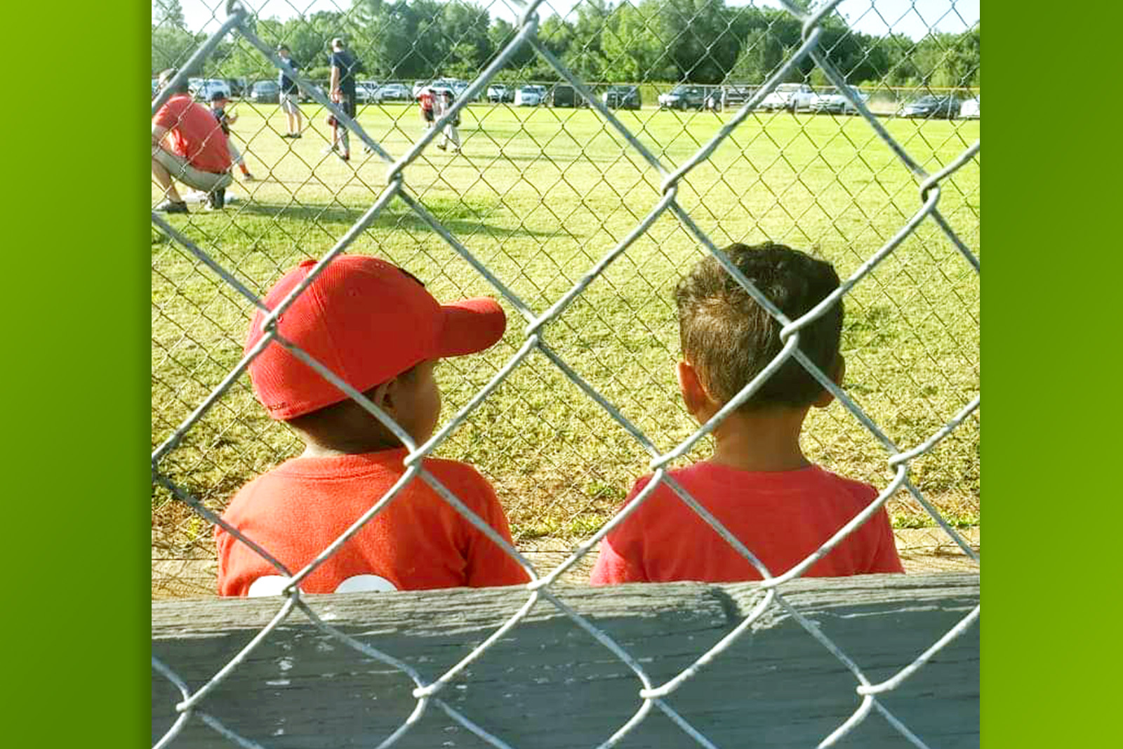 photo of two brothers at baseball game