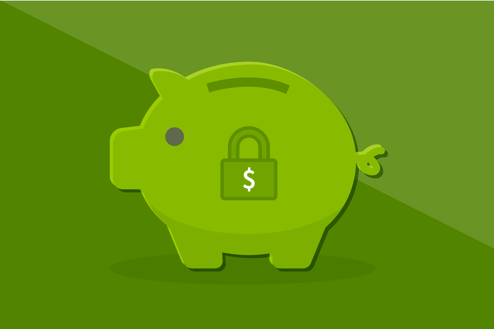 Illustration of Piggy Bank with a padlock