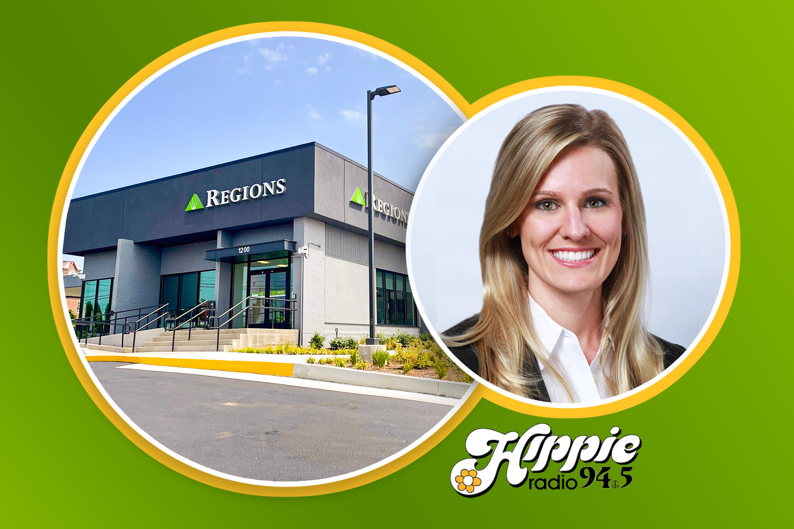 Photo of Regions branch, Britney Cline, and the Hippie Radio...