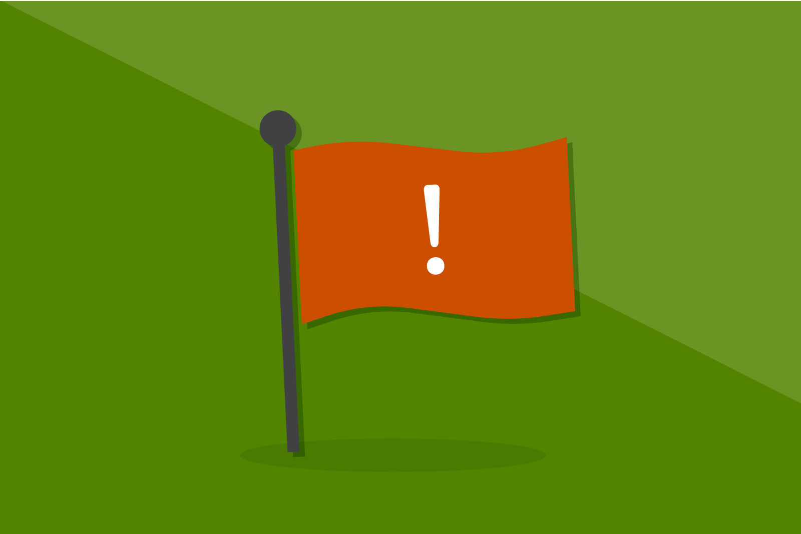 illustration of a red flag with an exclamation point