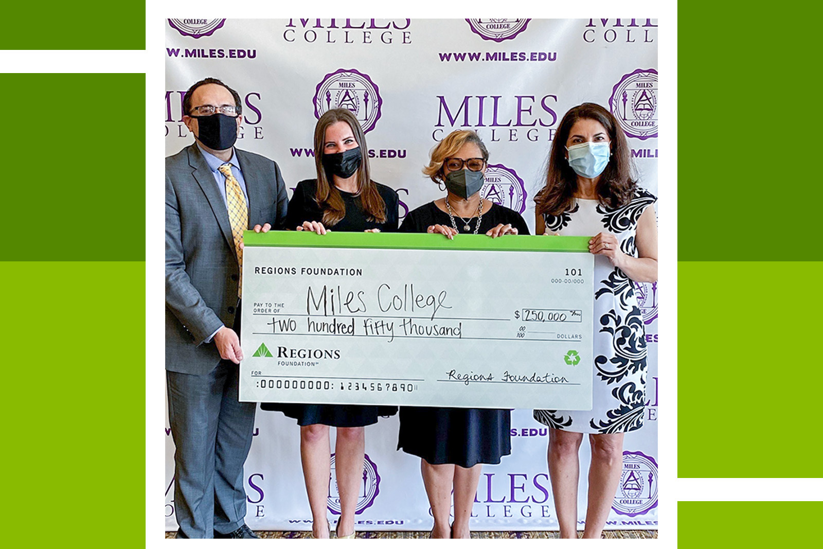 Miles College Receives Student Funding Support from Regions Foundation