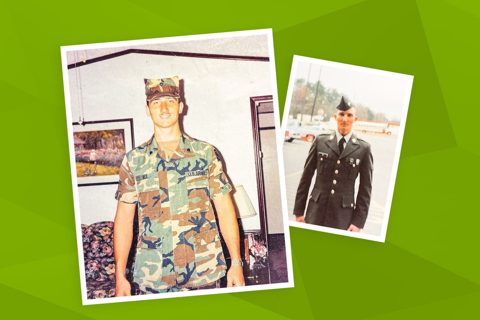 Photos of a soldier in uniform