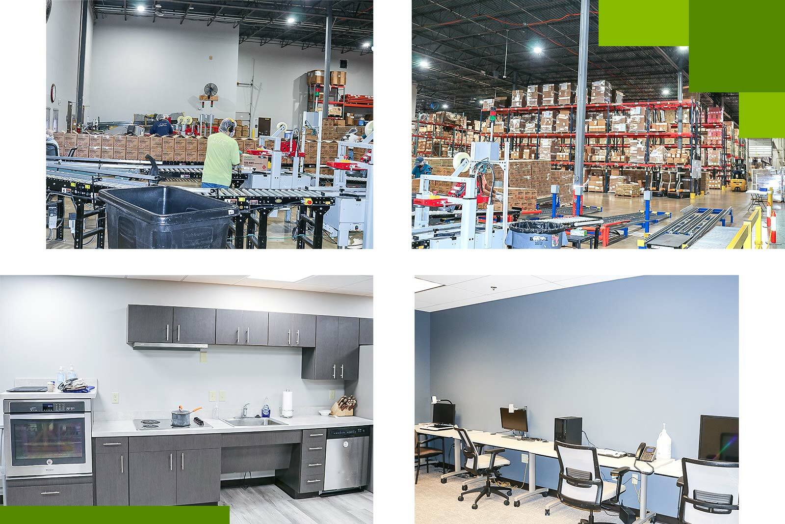photos of warehouse and office