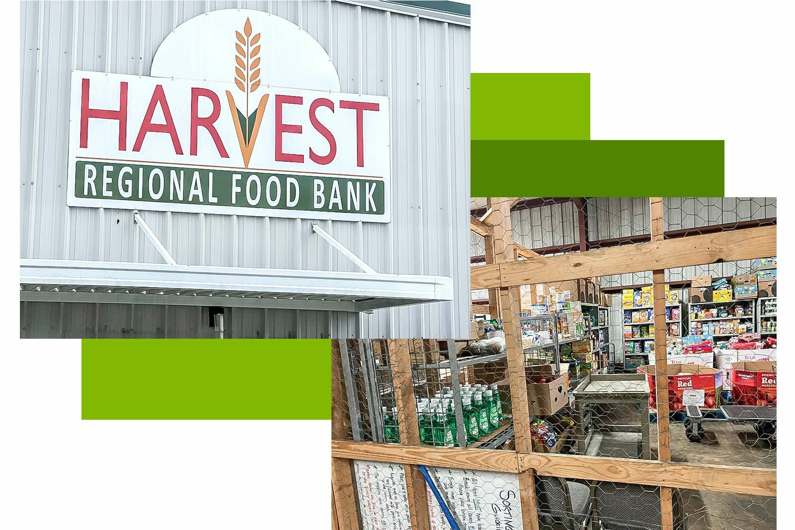 Harvest Regional Foodback exteriour sign and interior photograph