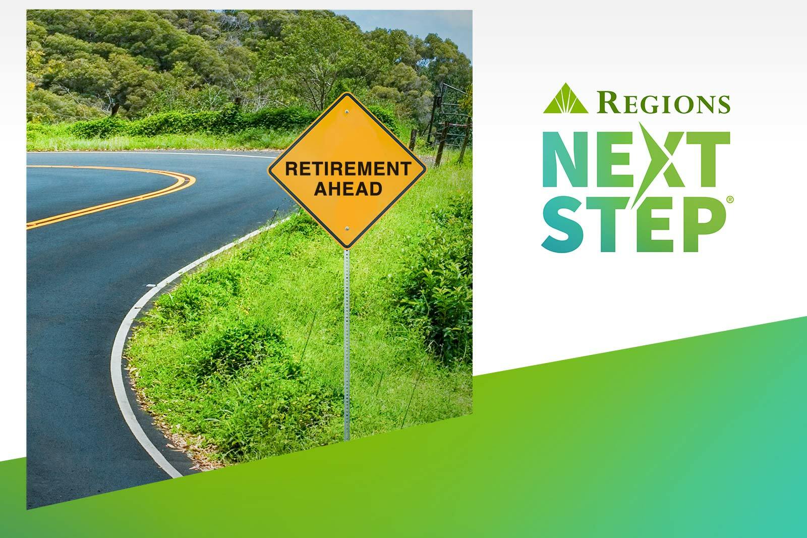 photo of sign on winding road that says, "retirement ahead"...