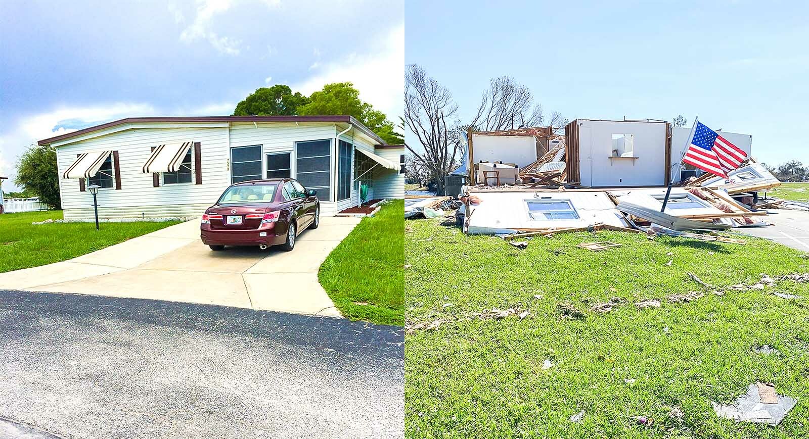 home before and after Hurricane Ian