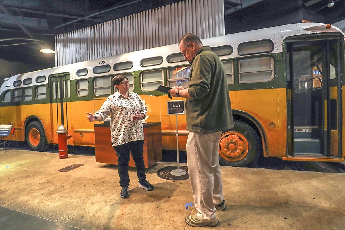 Rosa Park Museum Donna Beisel and bus-edit