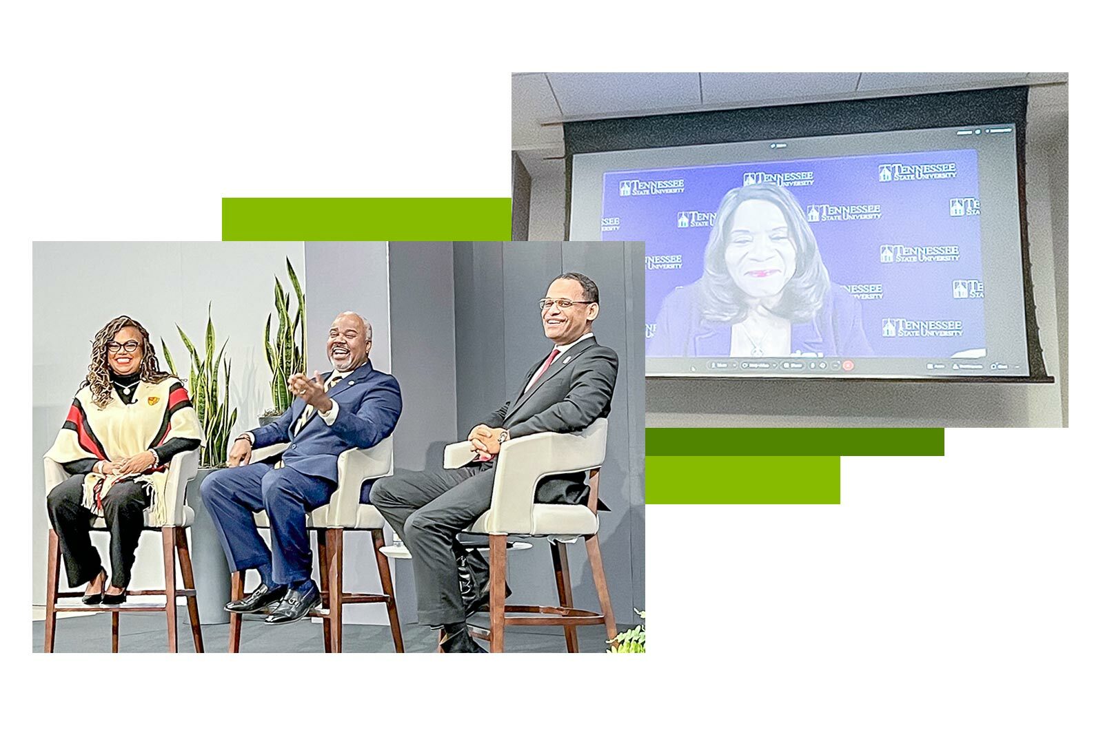 photos of panelists at HBCU presidents event
