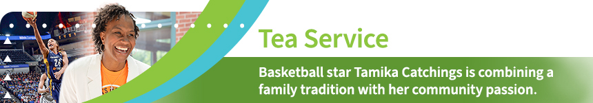 ICCC Basketball star Tamika Catchings Tea Service story