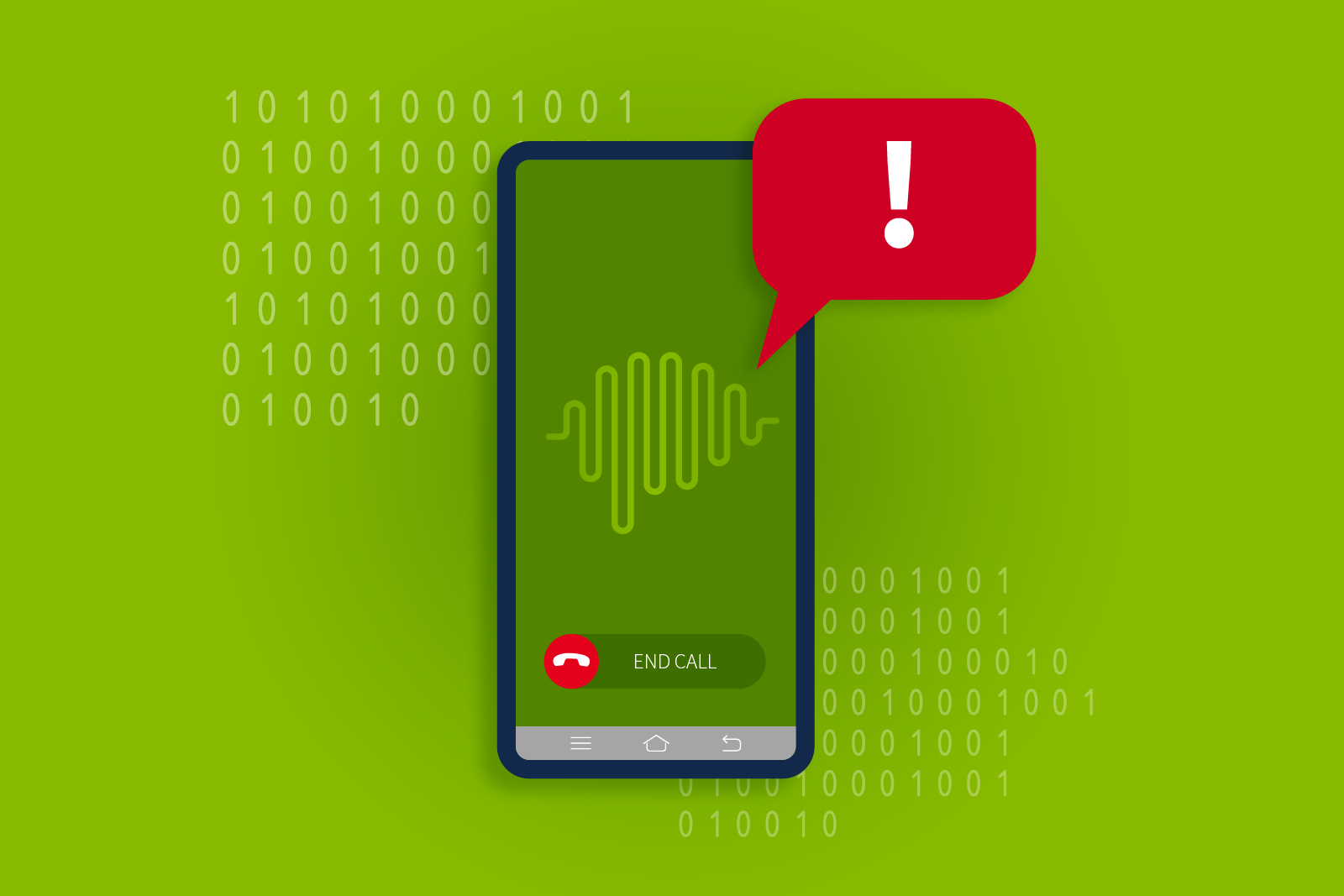 Illustration of the phone on green background