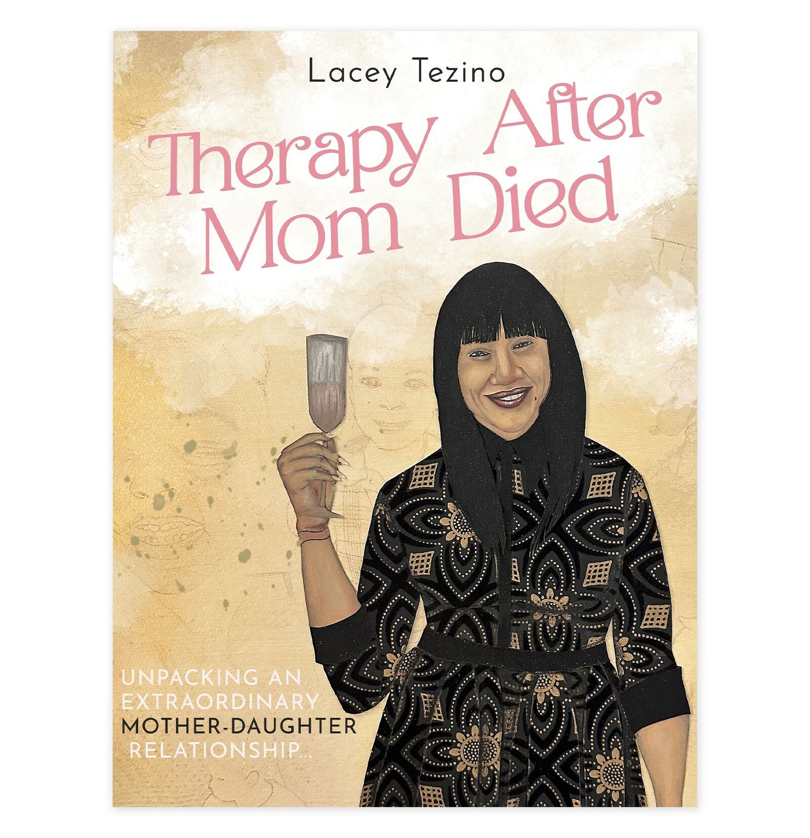 book cover showing an illustration of a Woman holding a glass of Champagne and smiling
