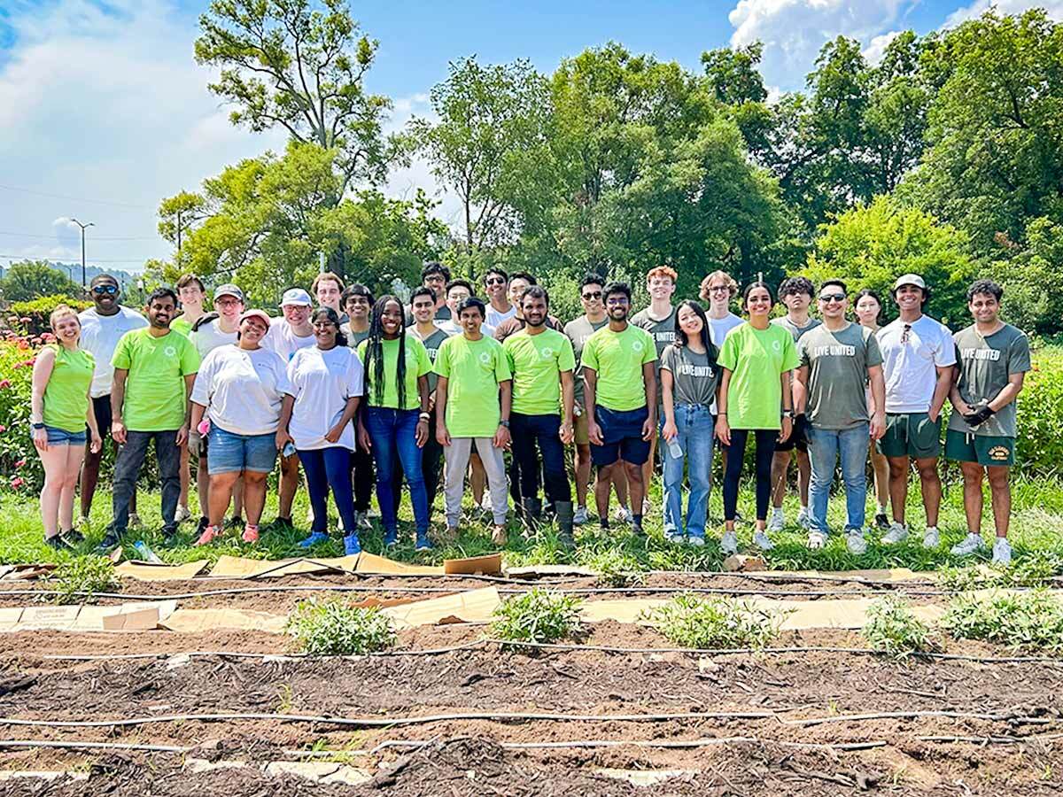 Group photo of interns from Regions’ Technology, Operations, Digital and Data volunteering with Jones Valley Teaching Farm