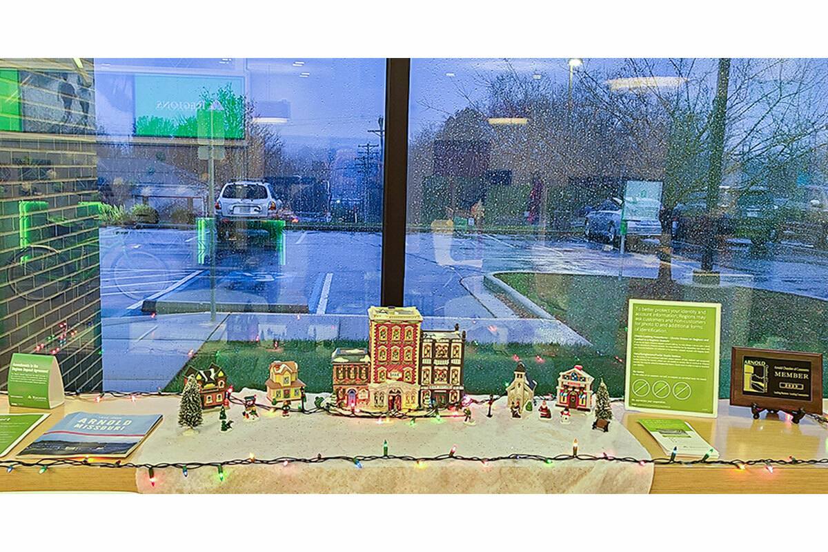 Holiday display at the bank