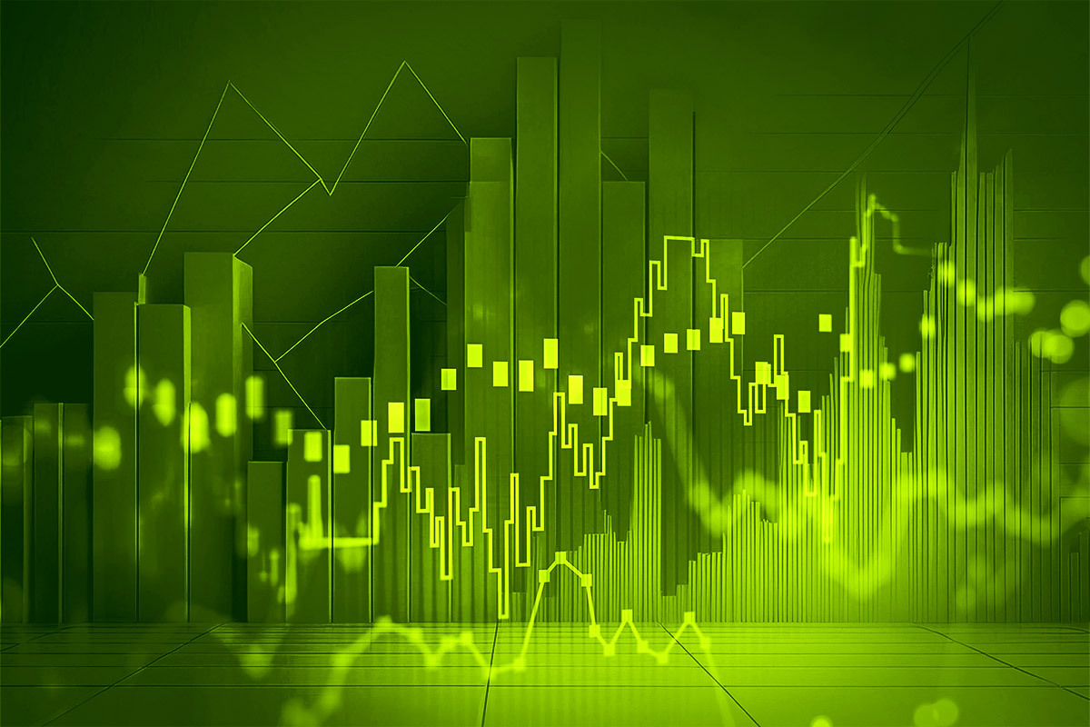 Abstract financial charts and graphs graphic.