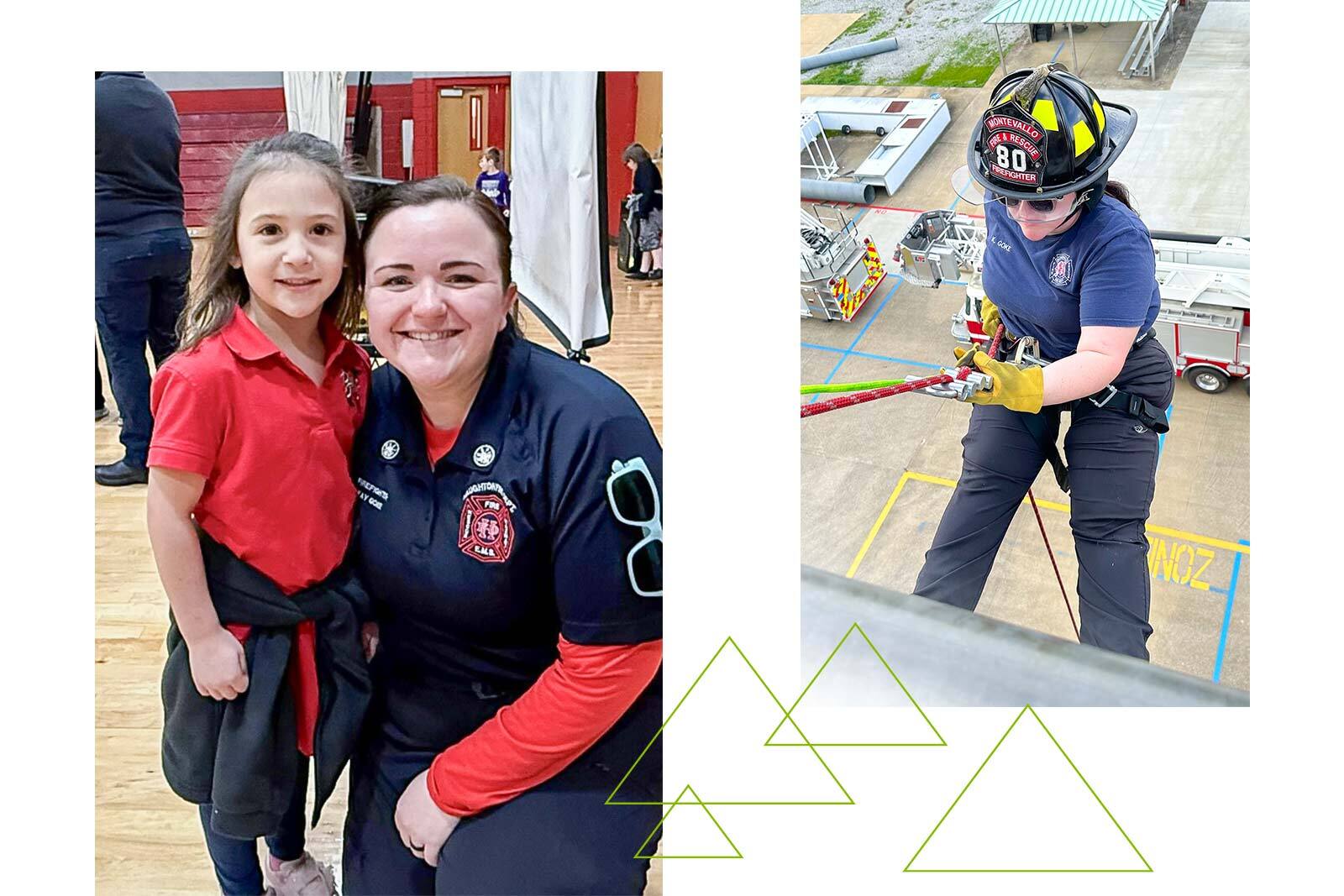 Kay Goke volunteering as a public information officer for the Montevallo Fire Department, just south of Birmingham.
