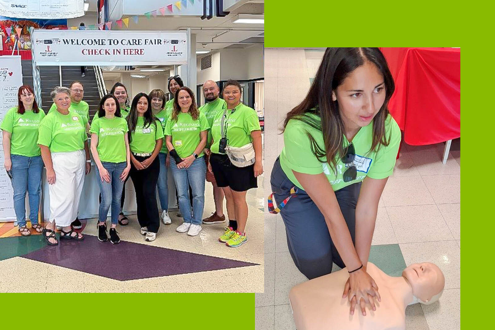 Group of Regions associates at the Care Fair event and...