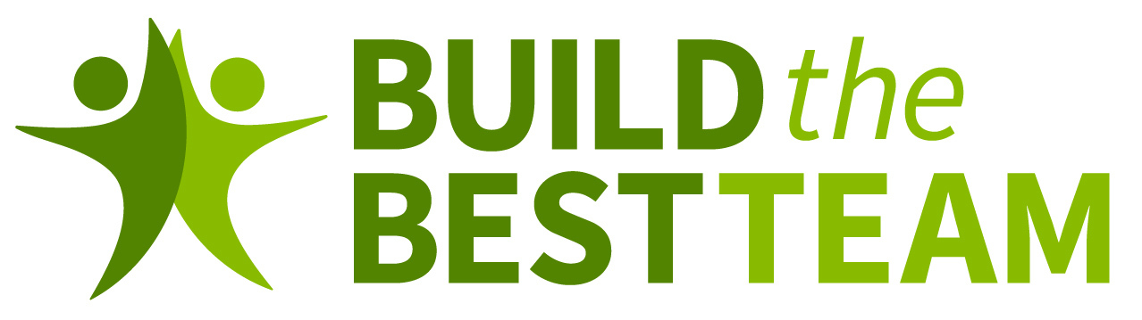 "Build the Best Team" logo. Icon of two abstract people giving a high five and forming a star, next to text that reads, ""Build the Best Team."