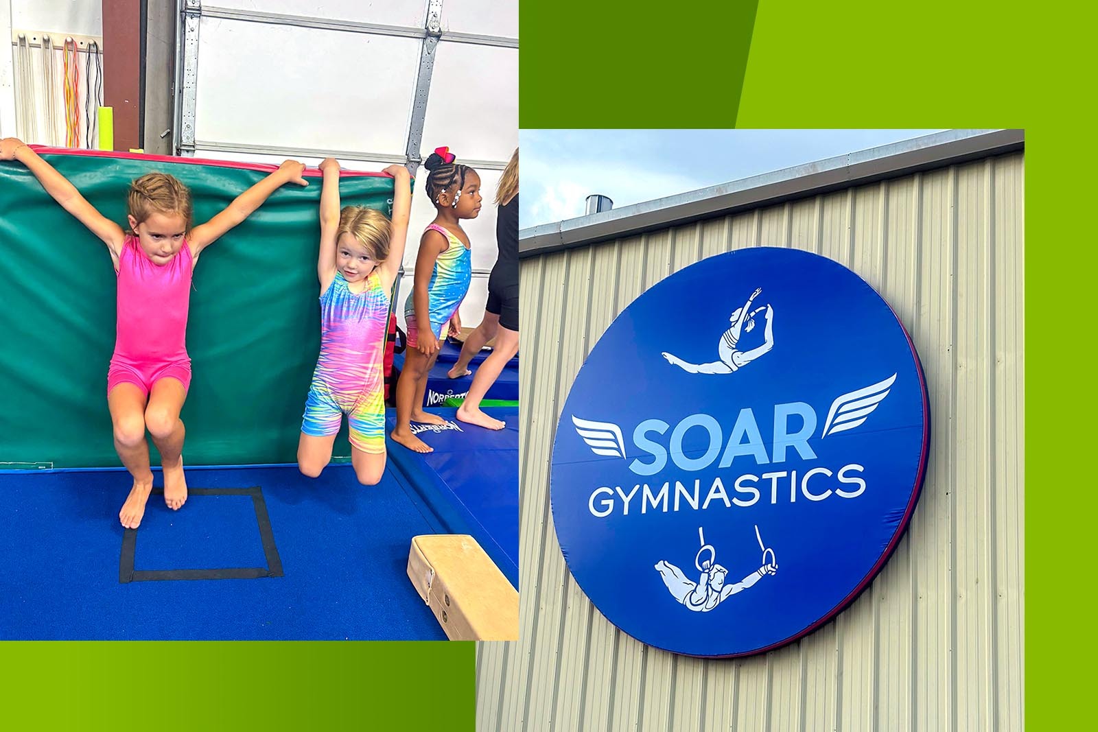 Girls at SOAR Gymnastics.