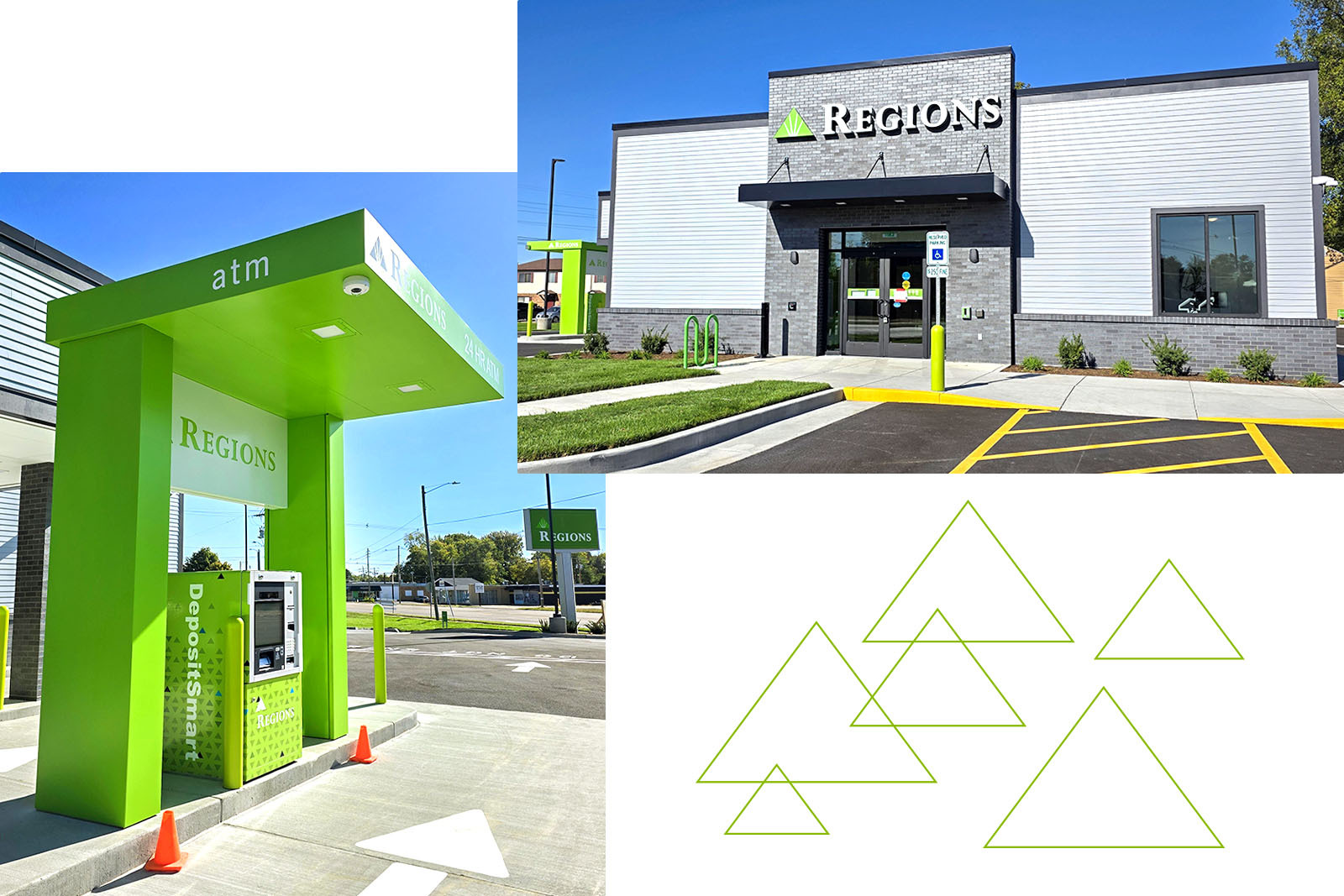 Regions West Belleville Branch exterior and ATM.