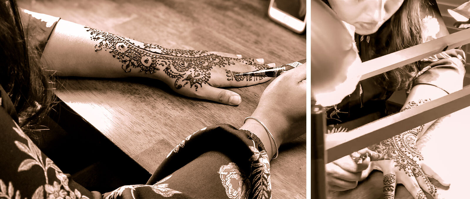 Joanna Clayton doing mehndi (henna) designs.