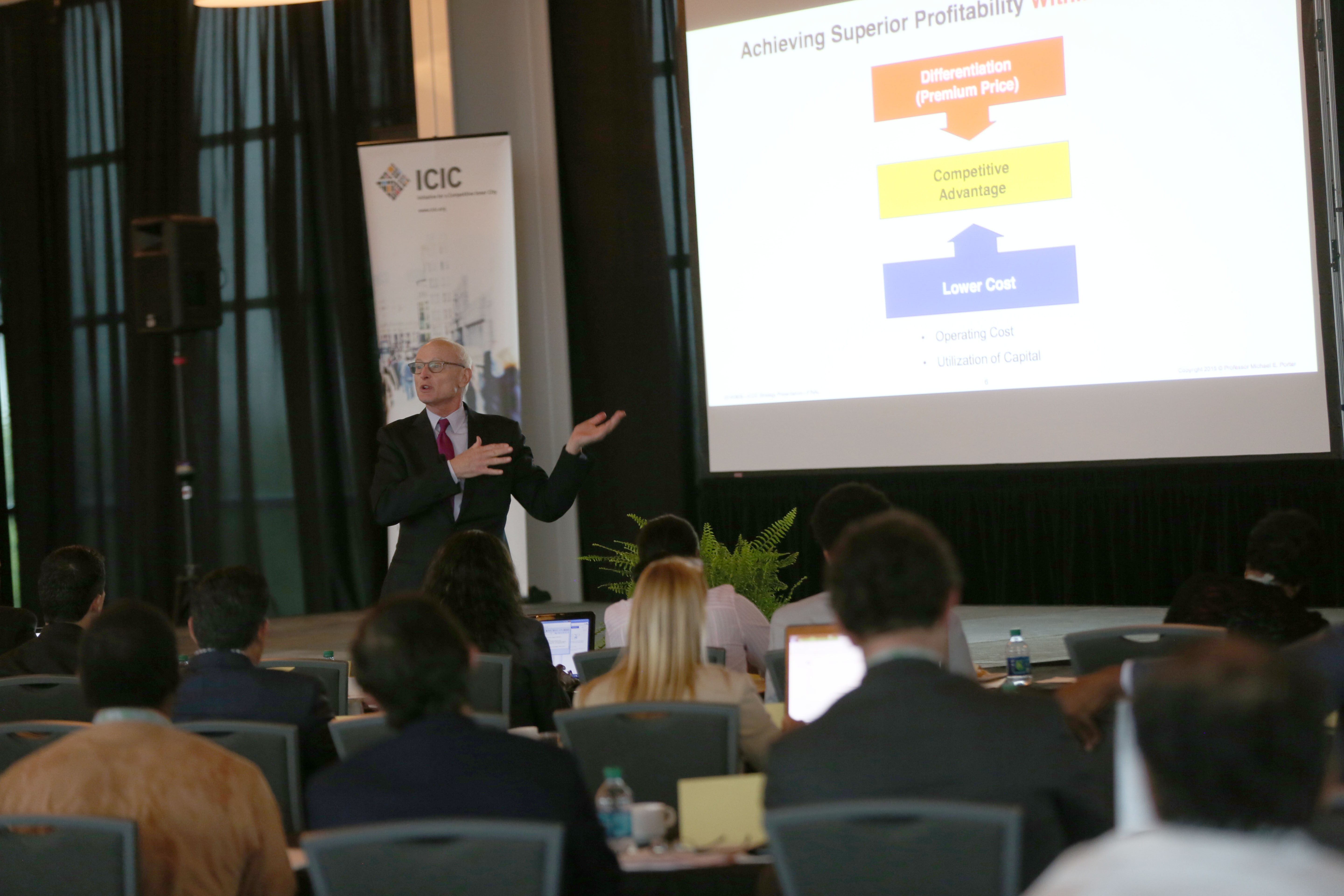 Harvard's Michael Porter spoke to small-business owners at ICCC Birmingham