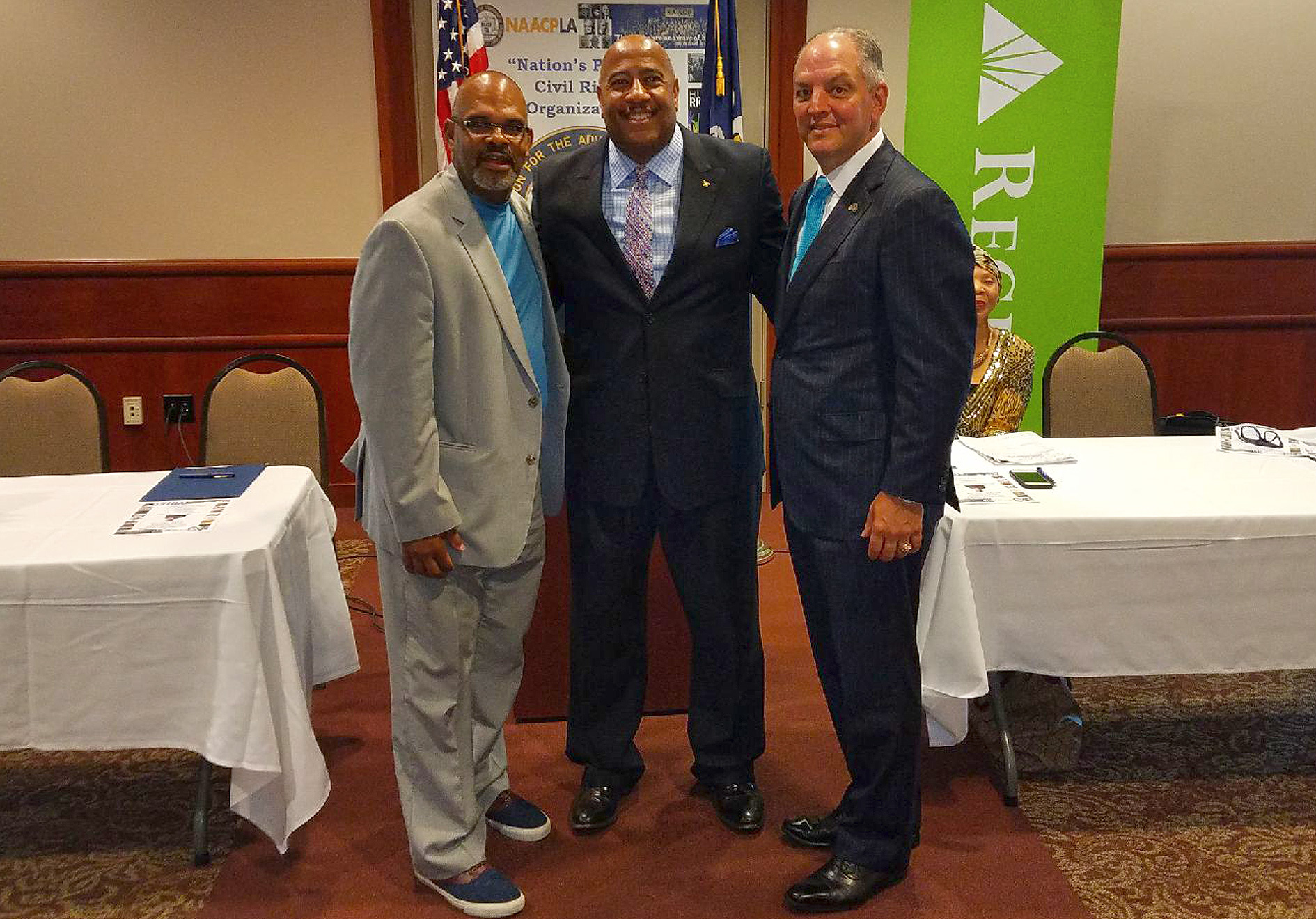 Louisiana NAACP President Mike McClanahan, Regions Community Development Manager Mike...