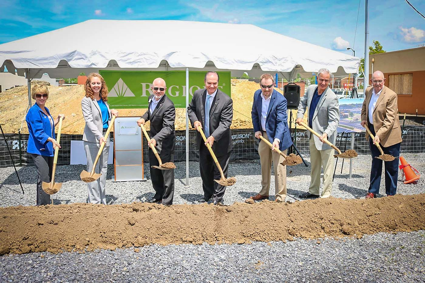 ground-breaking ceremony for Regions Bank