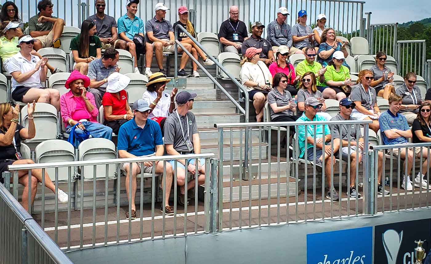 spectators in stands at Regions Tradition