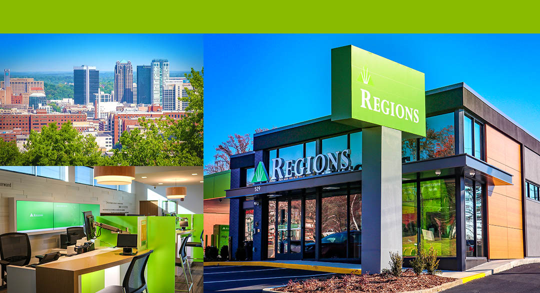 photos of Birmingham and Regions Bank branches